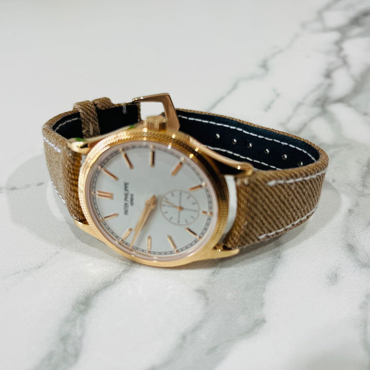Patek Philippe Straps - Light Brown Denim Strap