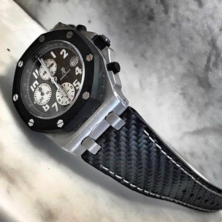Audemars Piguet Straps - AP Carbon Fiber White Stitch
