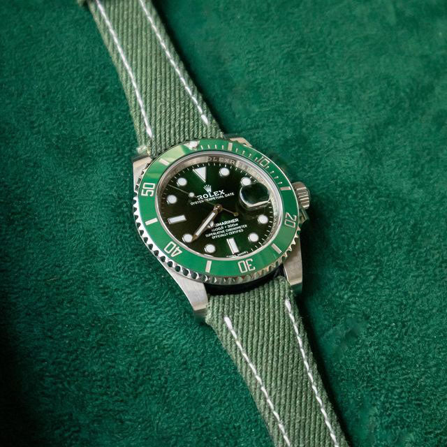 Rolex Straps Green Denim Strap