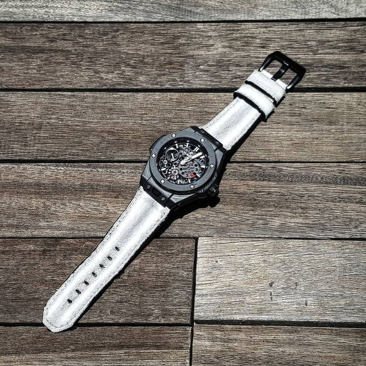 Hublot Straps -  Double Muscular Vintage White Canvas