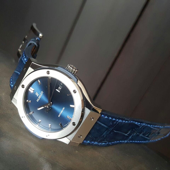 Hublot Straps - Royal Blue Croco Strap