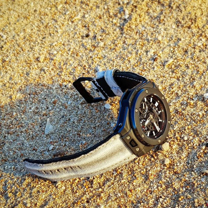 Hublot Straps -  Double Muscular Vintage White Canvas