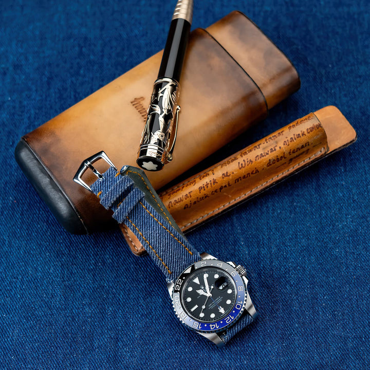 Rolex Straps - Indigo Blue Denim Strap