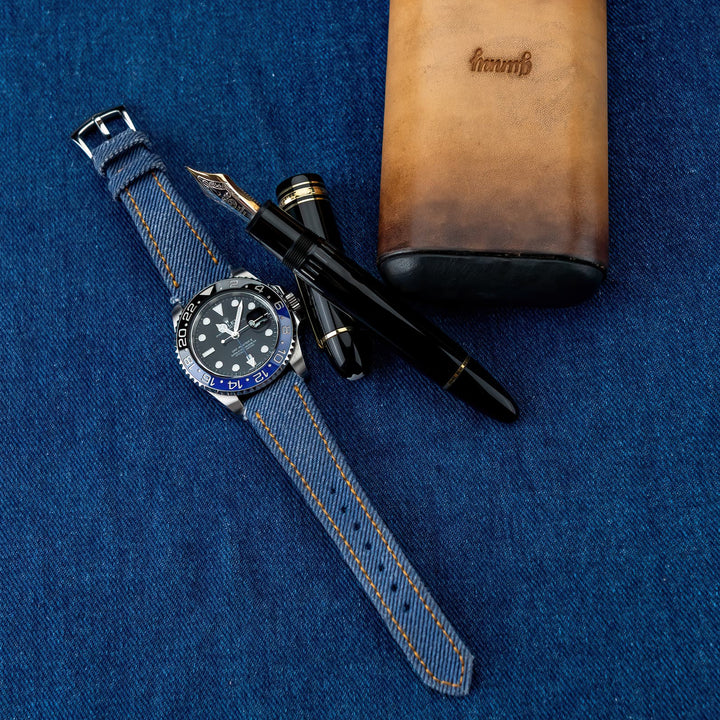 Rolex Straps - Indigo Blue Denim Strap