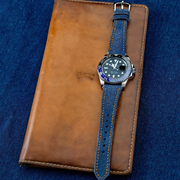 Rolex Straps - Indigo Blue Denim Strap