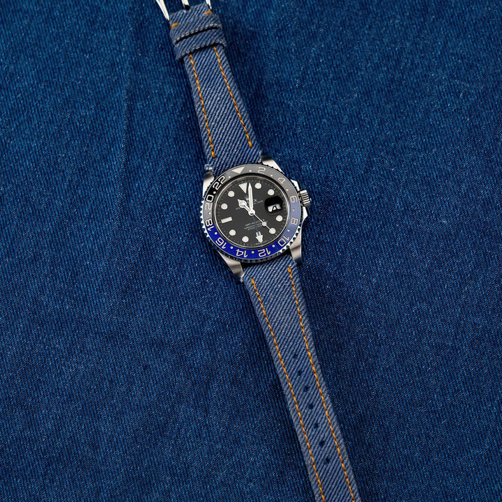 Rolex Straps - Indigo Blue Denim Strap