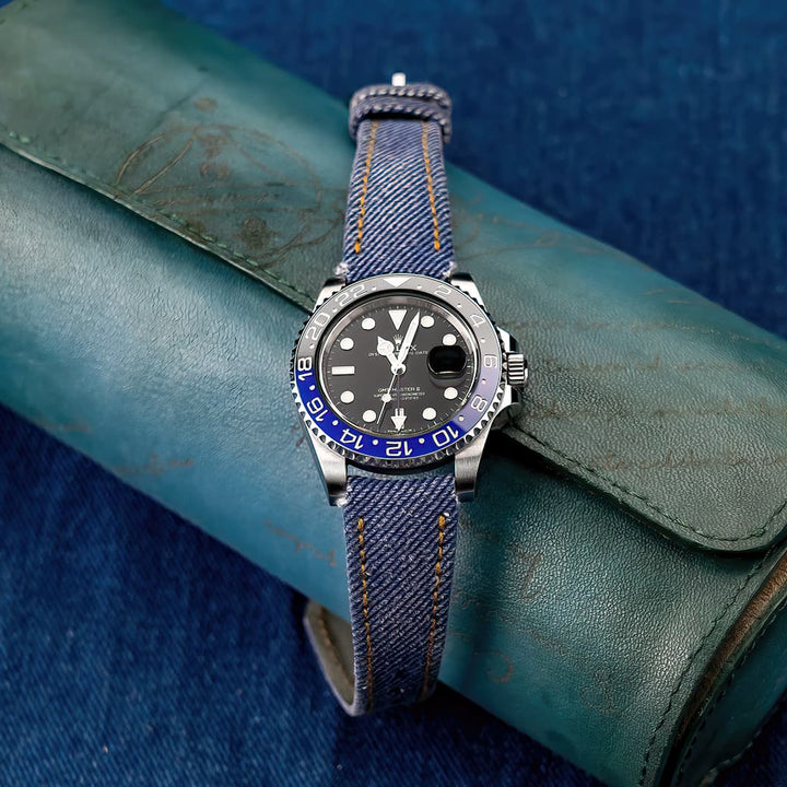 Rolex Straps - Indigo Blue Denim Strap