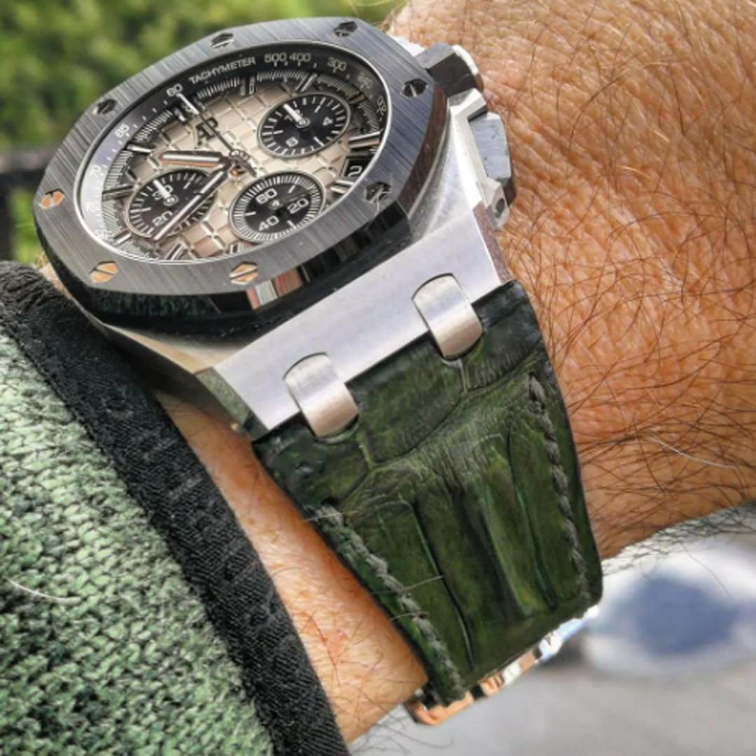 Dark Green Hornback Croco