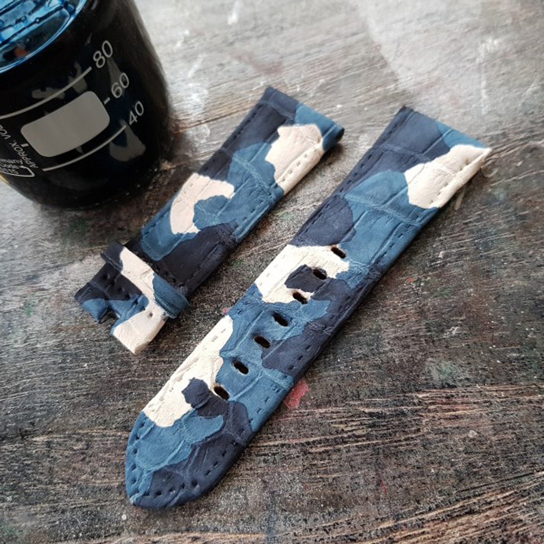 Blue Camo Nubuck Croco