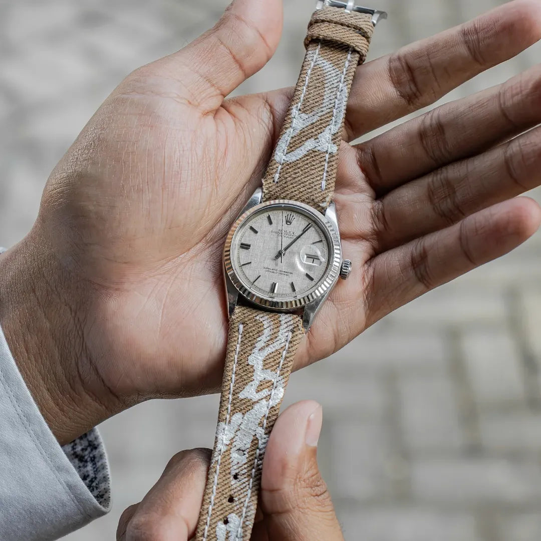 Rolex Straps - Light Brown Calli Denim Strap