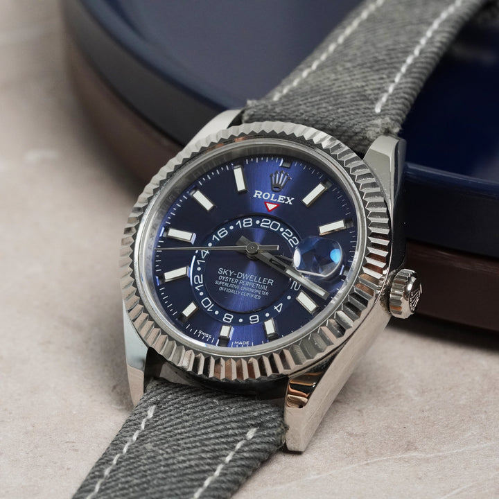 Rolex Straps - Grey Denim Strap