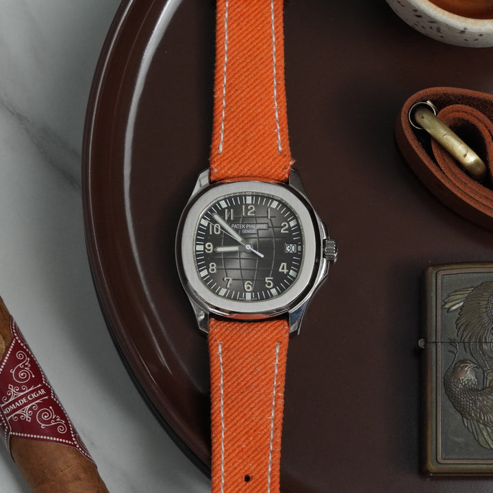 Patek Philippe Straps - Orange Denim Strap