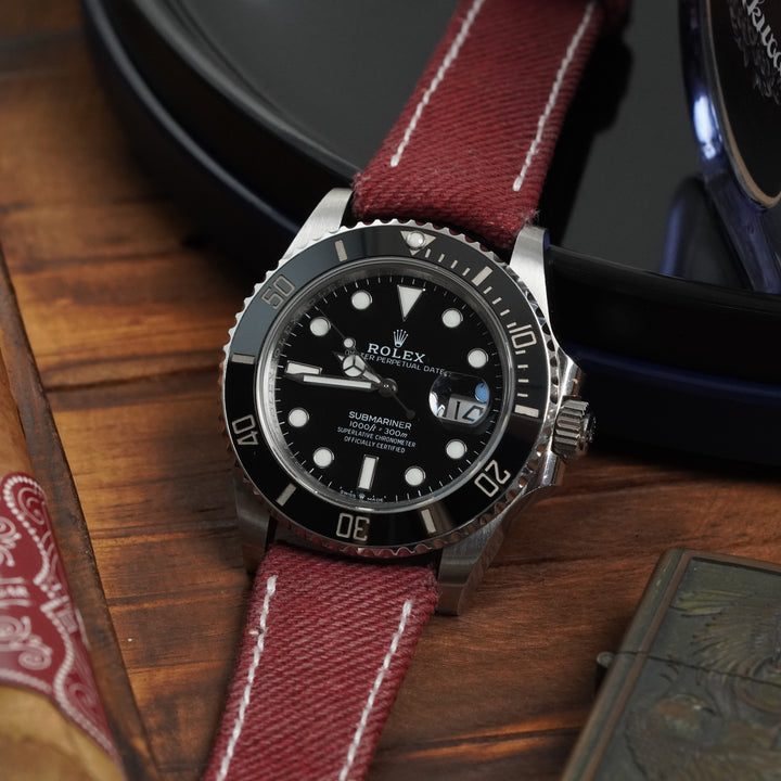 Rolex Straps - Red Denim Strap
