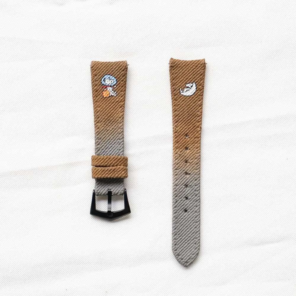 Brown Grey Denim Two Tone Snoopy Strap
