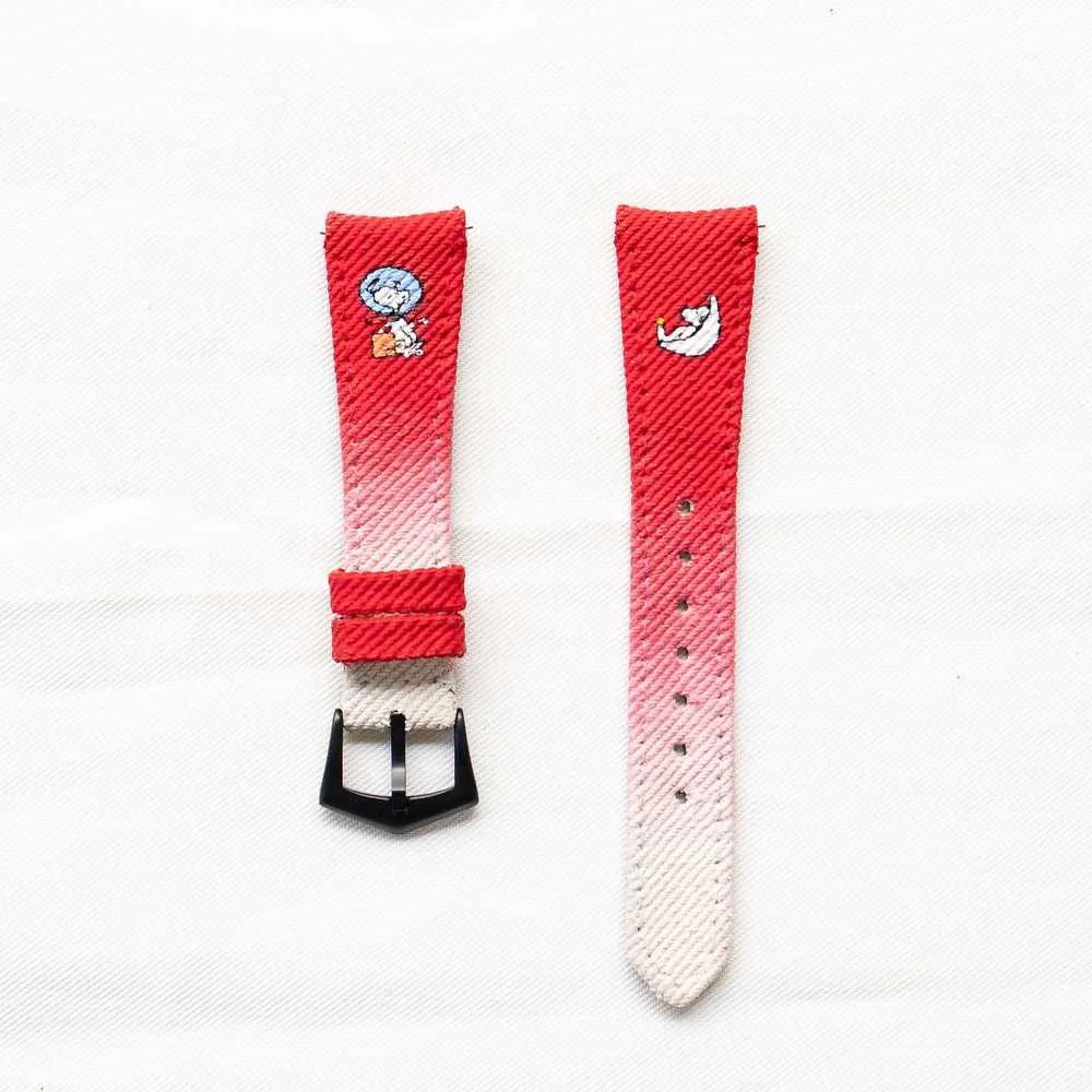 Red White Denim Two Tone Snoopy Strap
