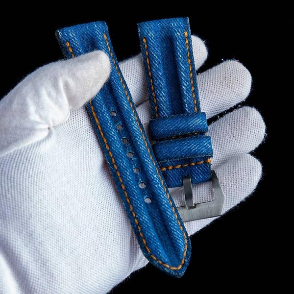 Panerai Submersible Straps - Double Muscular Vintage Blue Canvas