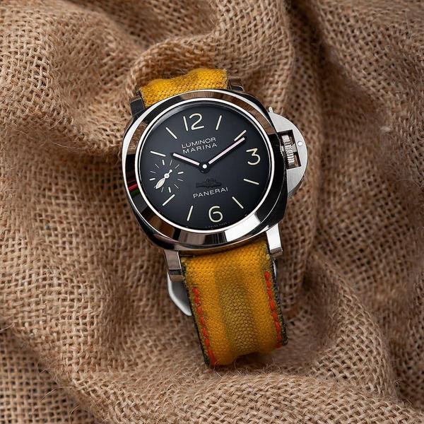 Panerai Luminor Straps Double Muscular Vintage Yellow Canvas