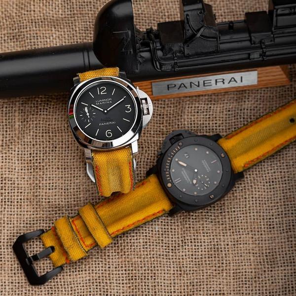 Panerai Luminor Straps - Double Muscular Vintage Yellow Canvas