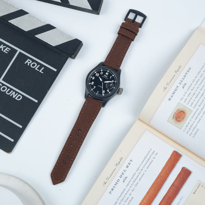 IWC Straps - Japanese Canvas Coffe Brown