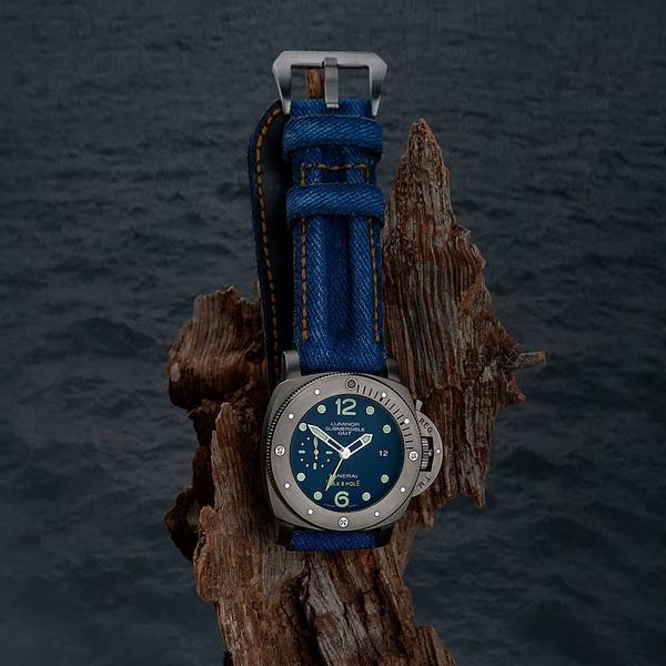 Panerai Submersible Straps - Double Muscular Vintage Blue Canvas