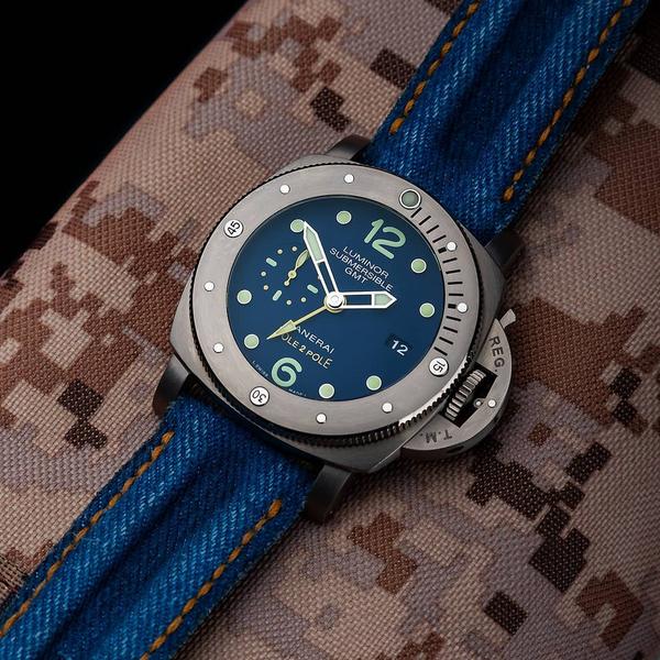 Panerai Submersible Straps - Double Muscular Vintage Blue Canvas