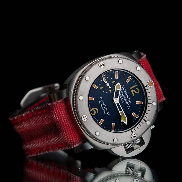 Panerai Submersible Straps - Double Muscular Vintage Red Canvas