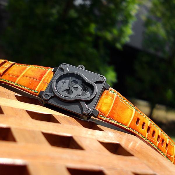 Bell & Ross Straps - BR Pumpkin Croco