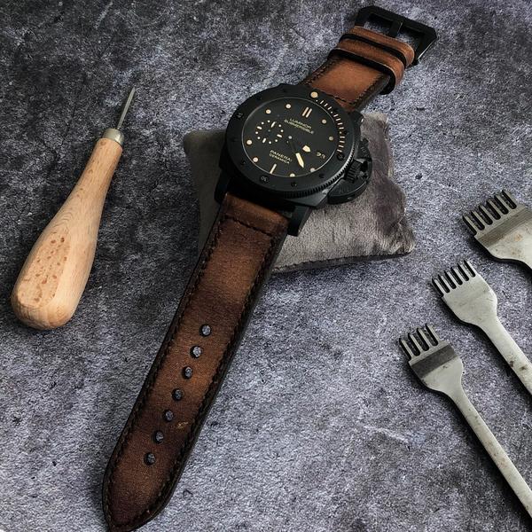 Panerai Submersible Straps - Chocolate Fudge