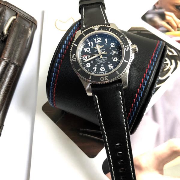 Breitling Straps - Black Padded