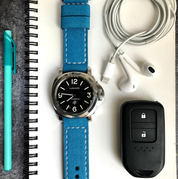 Panerai Luminor Straps - Canvas Aqua Blue