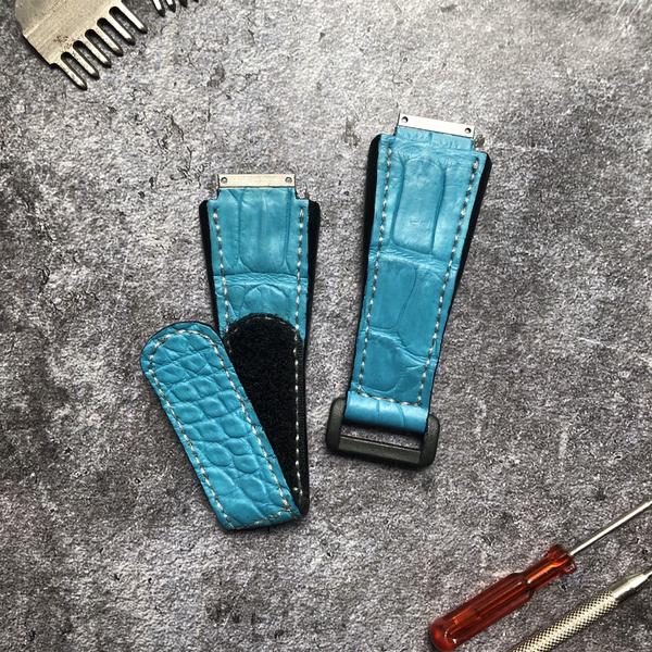 Velcro Croco Teal Blue