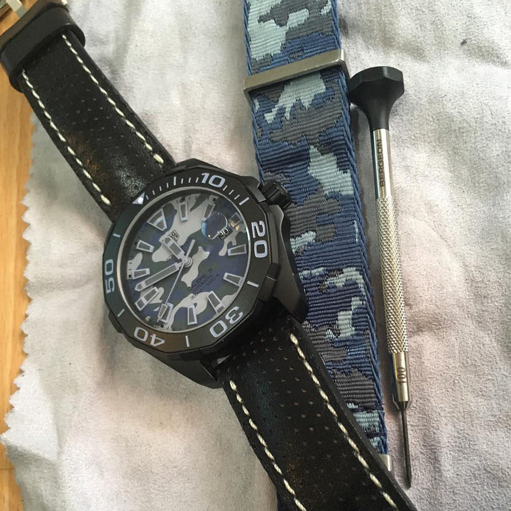 Tag Heuer Straps - Black Perforated