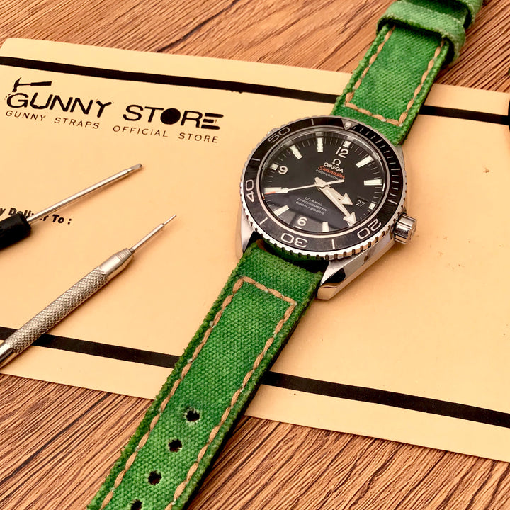 Omega Straps - Canvas Lime Green No. 4