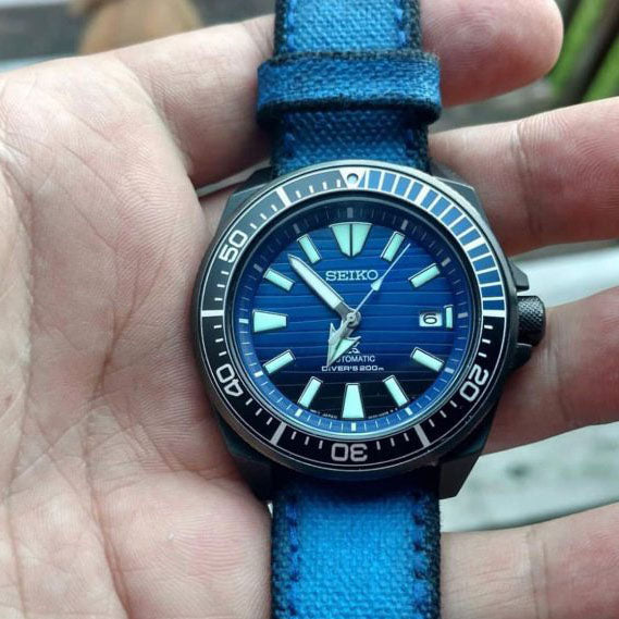 Seiko Straps - Two Tone Canvas Blue-Black