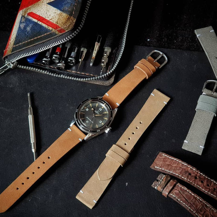 Omega Straps - Minimalist Nubuck Tan