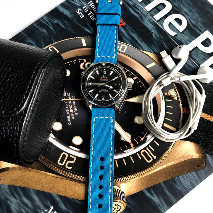 Omega Straps - Canvas Aqua Blue