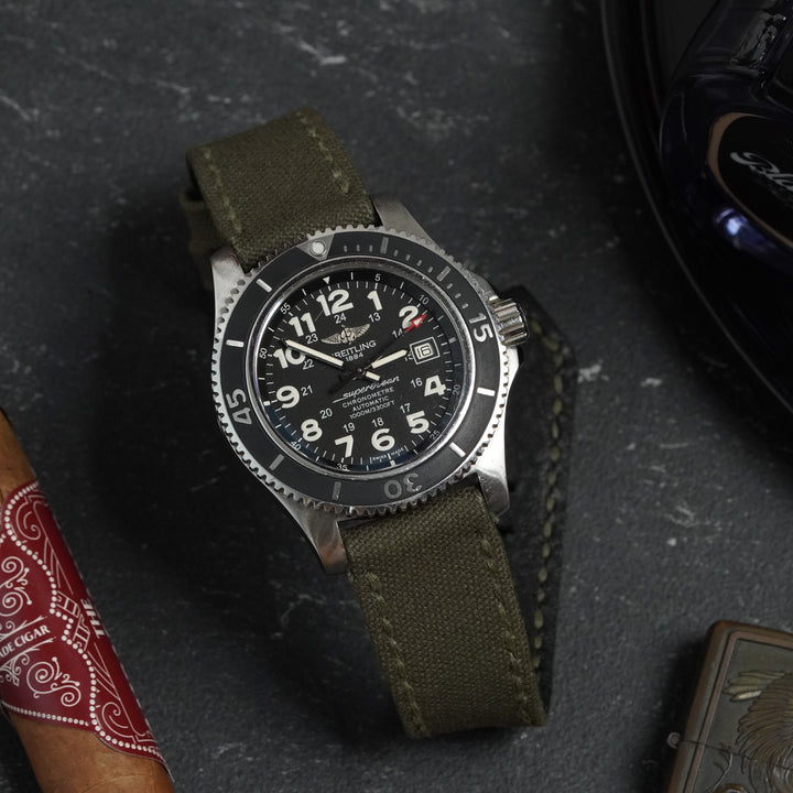 Breitling Straps - Japanese Canvas Basil