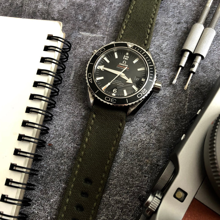 Omega Straps - Japanese Canvas Basil