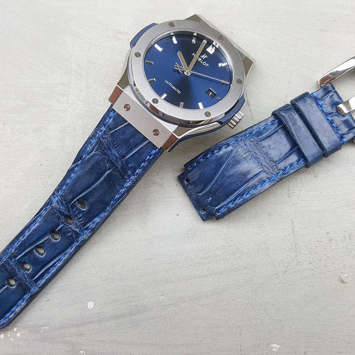 Hublot Straps - Royal Blue Croco Strap