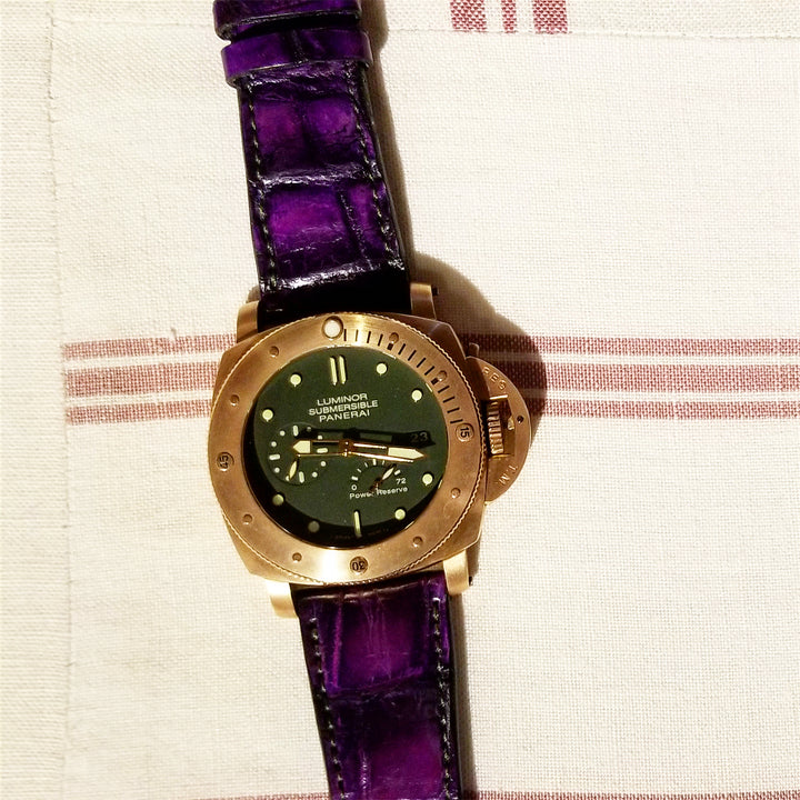 Panerai Submersible Straps - Croco Amethyst