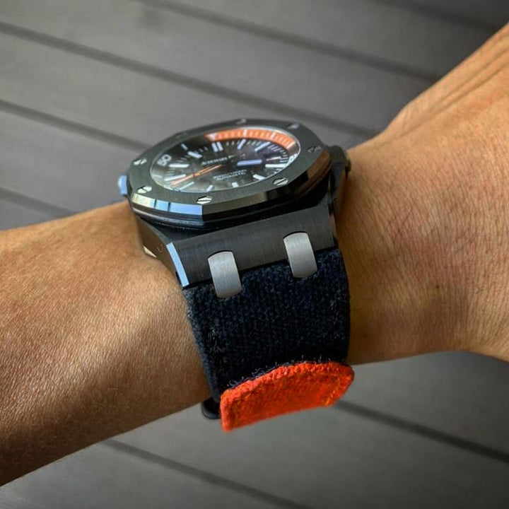 Audemars Piguet Straps - AP Velcro Canvas Black Orange