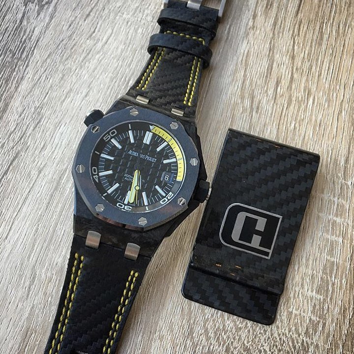 Audemars Piguet Straps - AP Carbon Fiber Double Yellow