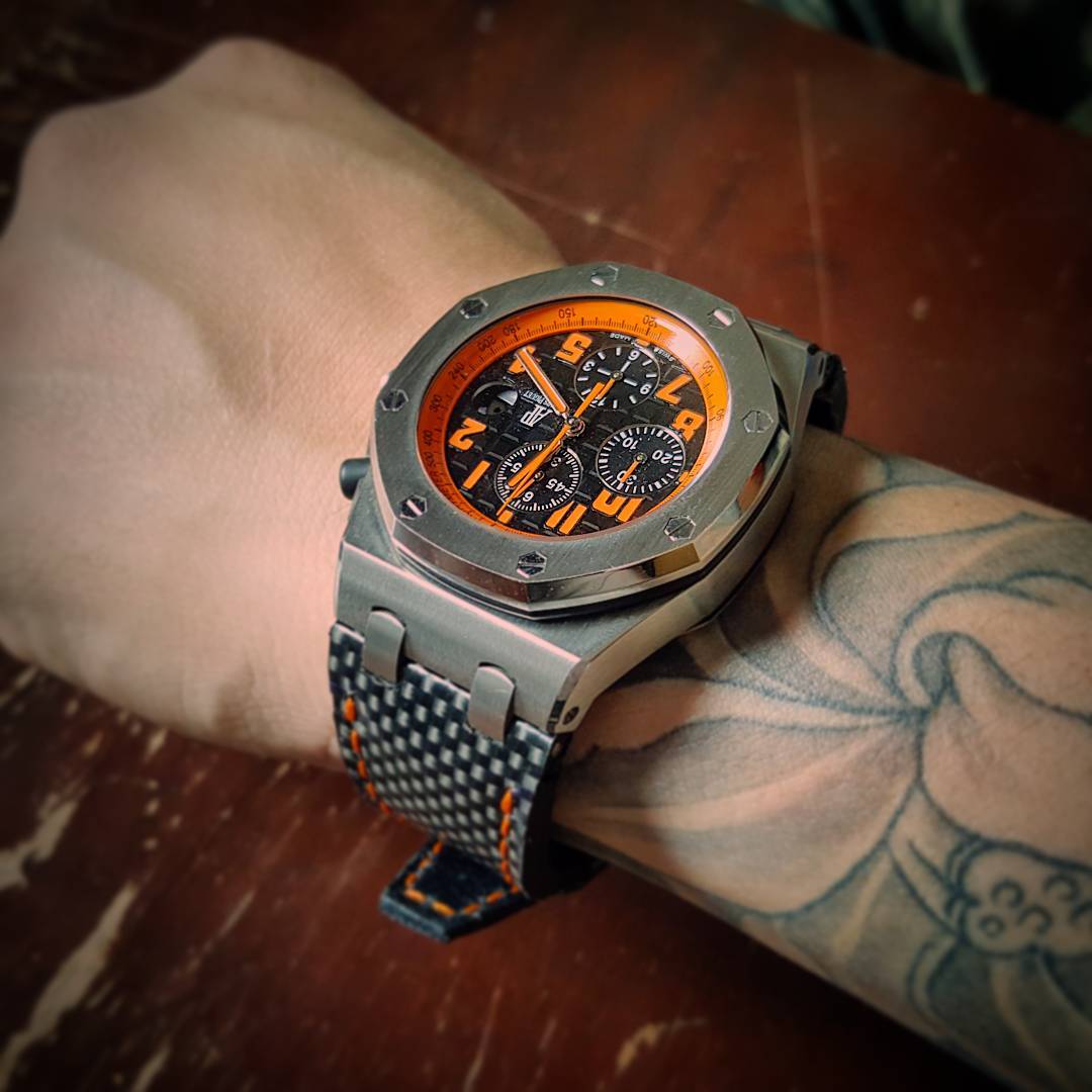 Audemars Piguet Straps - AP Carbon Fiber Orange Stitch