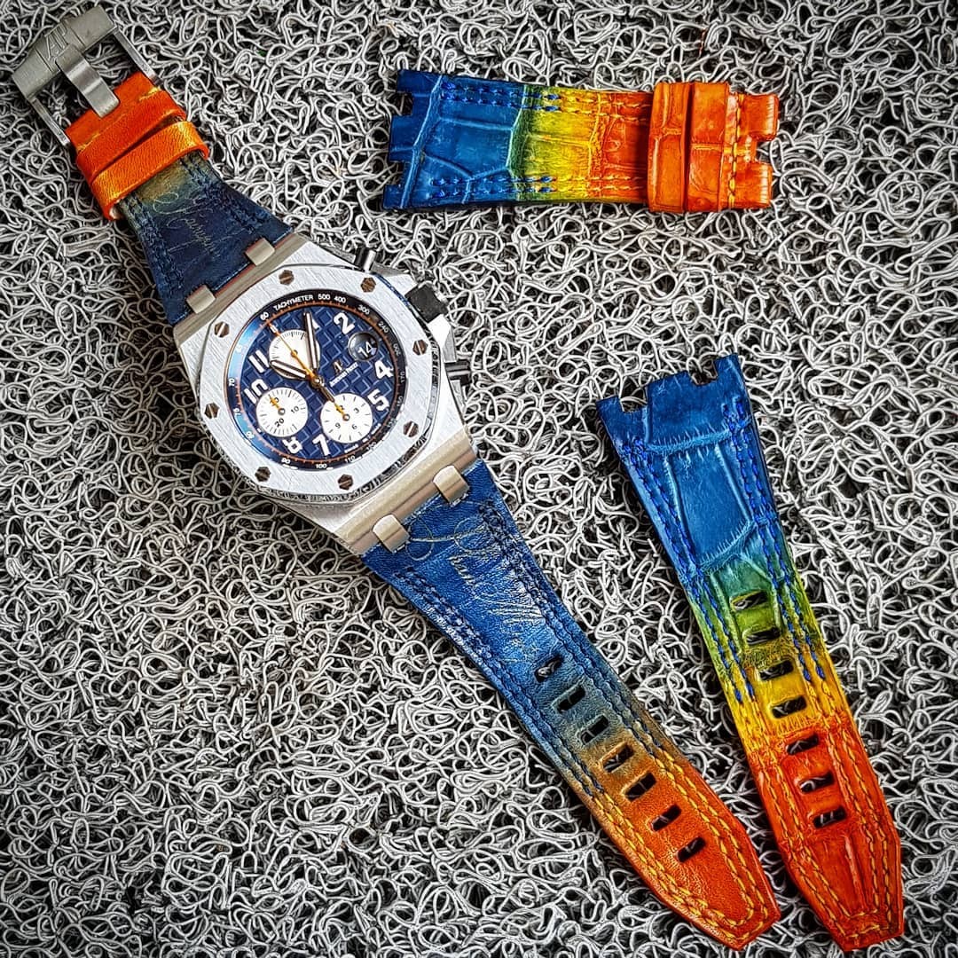 Audemars Piguet Straps - AP Blue Orange Patina Scritto