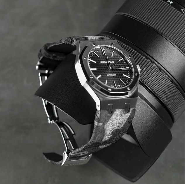 Audemars Piguet Straps - AP Handpainted Leather Camo Grey