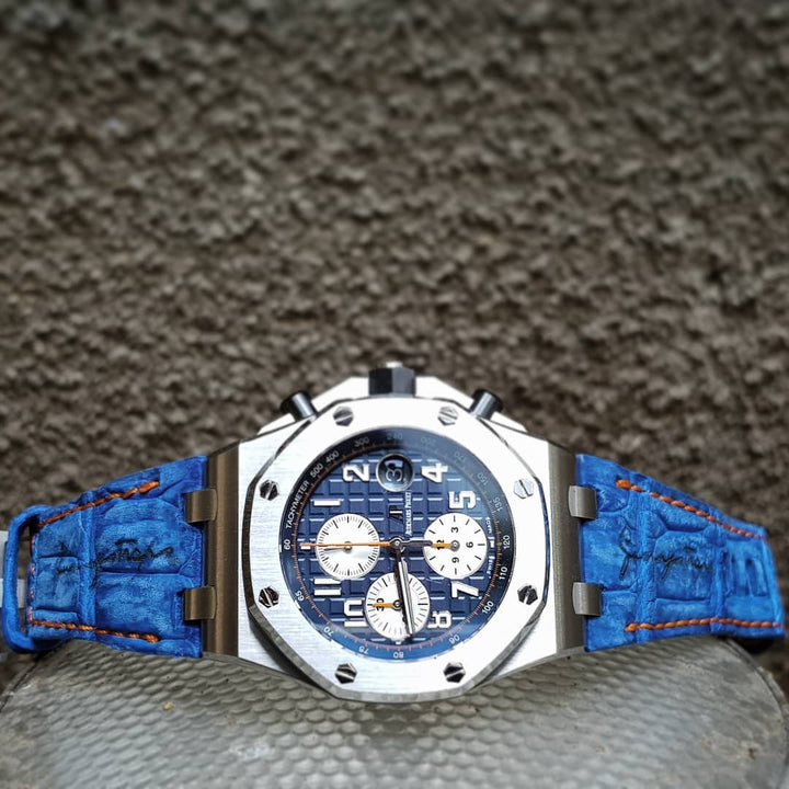 Audemars Piguet Straps - AP Blue Croco Nubuck