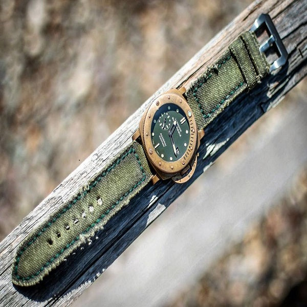 Panerai Submersible Straps - Canvas Verte