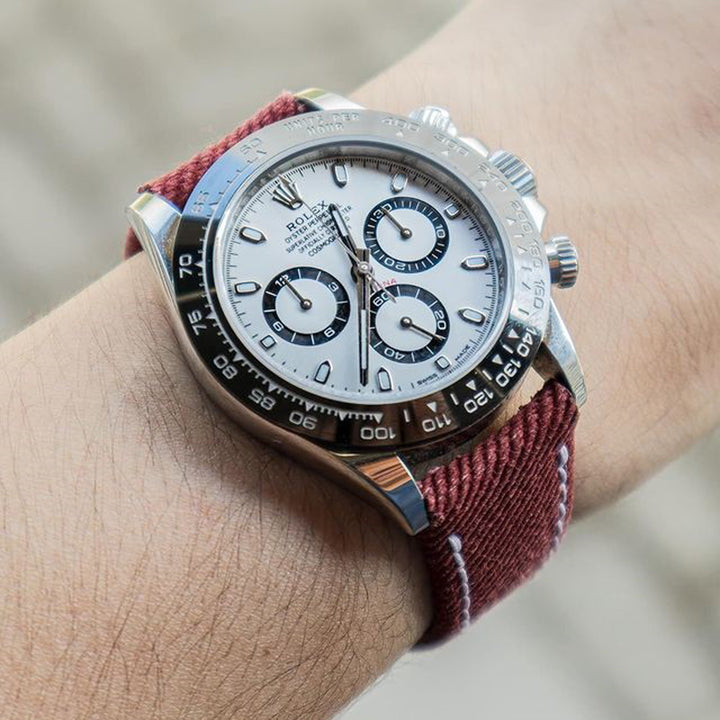 Rolex Straps - Red Denim Canvas