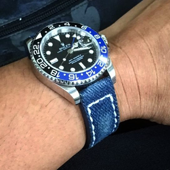 Rolex Straps - Denim Washed