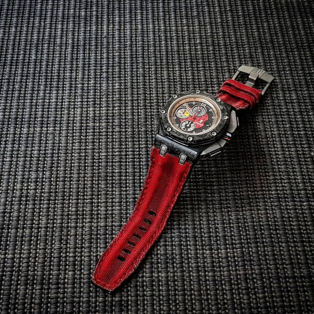 Audemars Piguet Straps - AP Double Muscular Vintage Red Canvas